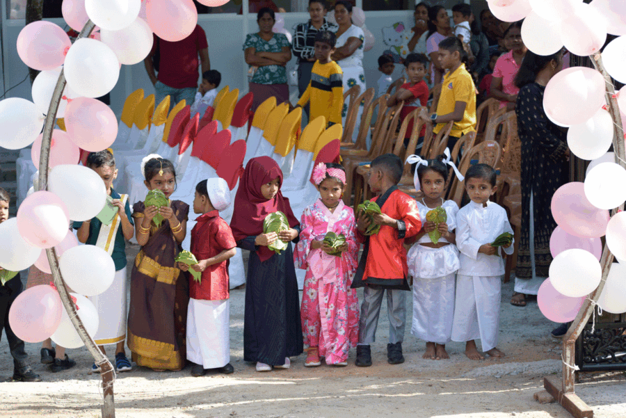 Preschool students at the Buddhi Preschool ceremony