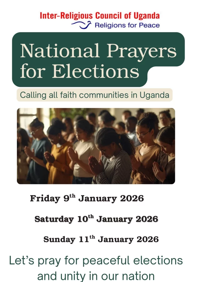 a social media post from the Interreligious Council of Uganda calling all for the national prayers for elections